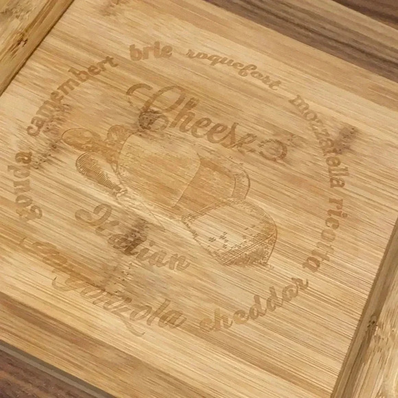Unique Bamboo Cheese Board, Charcuterie Platter - Picture 9 of 11
